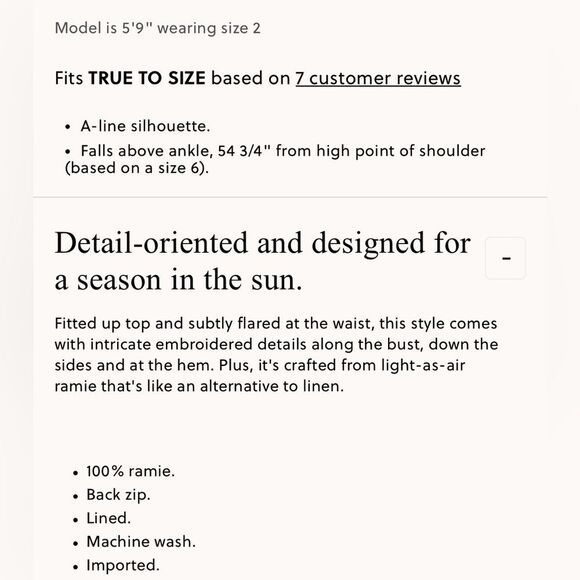 NWT J CREW Embroidered midi dress in ramie in white - Picture 7 of 7